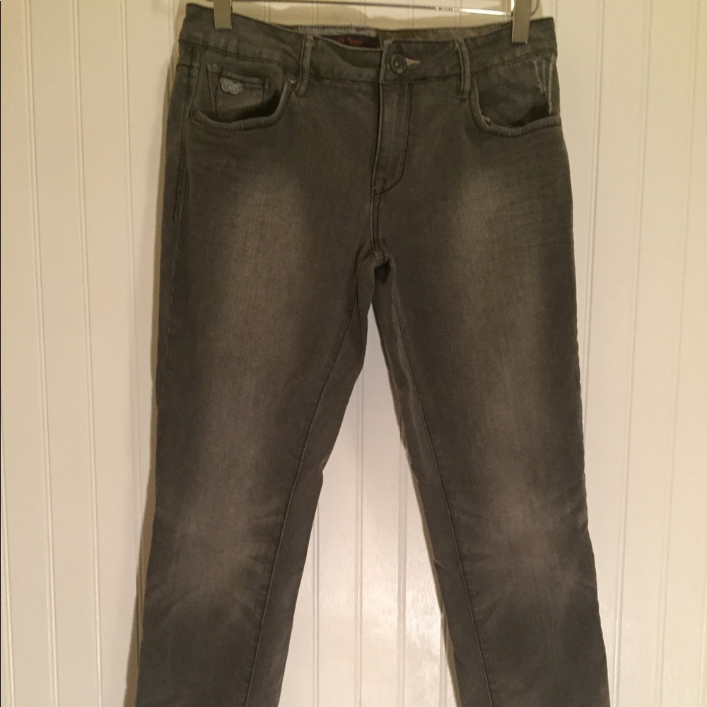 Gray Skinny Jeans Ankle Zipper Juniors
